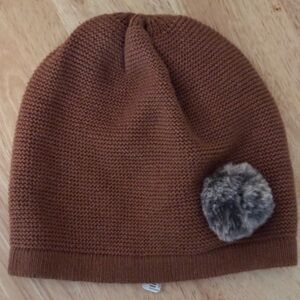 Sonoma Brown Knit Kids Hat with Pom Pom